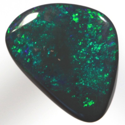 SOLID BLACK OPAL Bright sparkling forest green fire